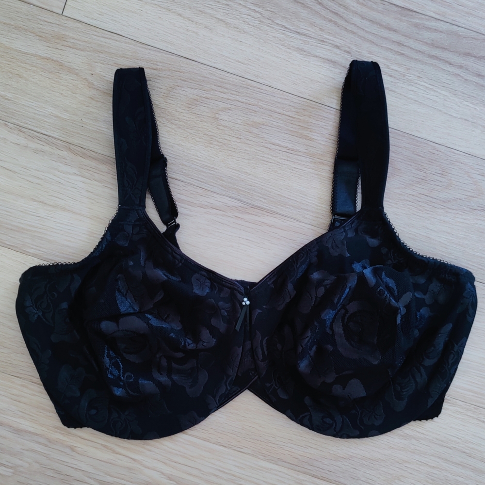 Wacoal Black Awareness Bra Sz 40DD EUC Free Shipping